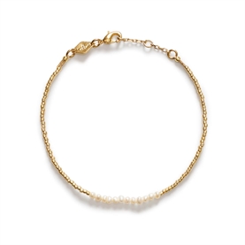 Anni Lu Slim Pearly Armbånd, Guld